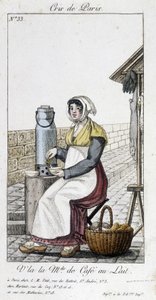 De koffie met melk verkoper - in "Cris de Paris" door Unknown artist