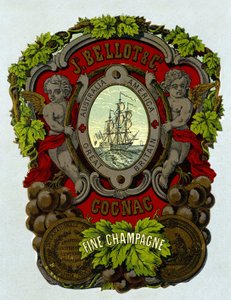 Etiket van "Bellot Cognac - Fine Champagne", 19e eeuw door Unknown artist