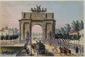 De triomfboog in Sint-Petersburg (Album van Marie Taglioni) door Unknown artist