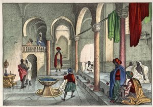 Le bain moure (openbaar bad) in Algiers circa 1830. in 