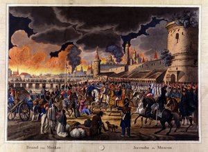 De grote brand van Moskou in september 1812. door Unknown artist