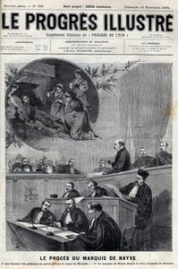 Het proces van de markies de Nayve bij de assisen van Bourges in 1895 - Gravure in 