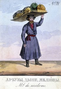 Groentehandelaar in Rusland in de 19e eeuw. door Unknown artist