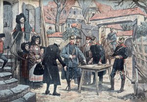 Les Alsace, mars 1918 (Duitse officieren op campagne in de Elzas, maart 1918) Illustratie overgenomen uit "Le pelerin" 10/03/1918 Collection privee Â door Unknown Artist