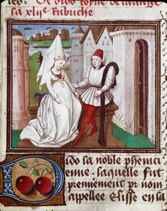 De liefdes van Dido, stichter van Carthago en Aeneas. Miniatuur uit 