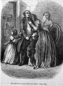Les fareeux de Louis XVI aan zijn familie (aan Marie Antoinette en Louis XVII) door Unknown artist