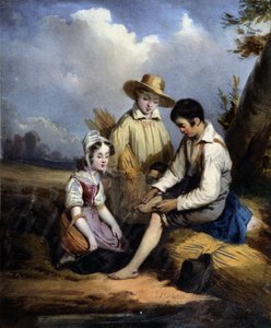De kleine maaiers (een gewond aan de voet), ca. 1840 door Unknown artist
