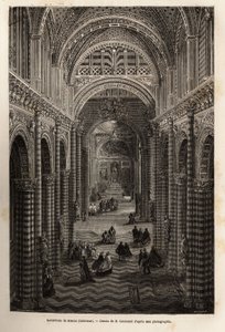 Interieur van de kathedraal van Siena, gravure ter illustratie van een reis naar Siena (Italië) in 1865, in 