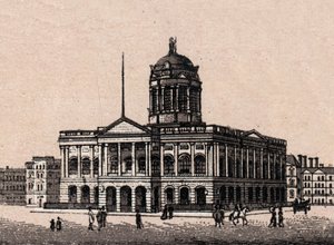 Liverpool, Engeland: uitzicht op het stadhuis. in 