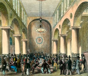Londense beurs: Beurs in Londen in de 19e eeuw door Unknown artist