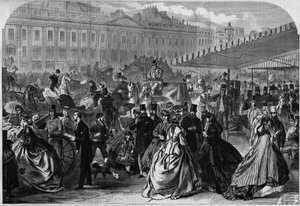 Londen, uitzicht op Regent Street in de namiddag, een brede avenue in de West End-wijk, getekend door de architect John Nash van 1817 tot 1823, voor een openbaar ontwikkelingsplan. In 