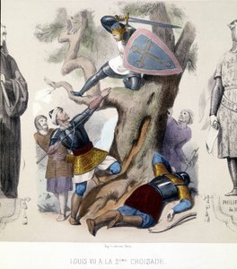 Lodewijk VII de jonge (1120/1180), Capetingen direct tijdens de 2e kruistocht (1147/1149). door Unknown artist