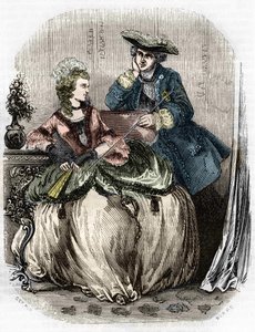 Lodewijk XV en Madame de Pompadour, Jeanne Antoinette Poisson (1721-1764) (Markiezin de Pompadour) - in Histoire de France door L.-P. Anquetil door Unknown artist
