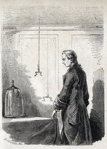 Luigi Galvani veroorzaakt samentrekkingen bij een kikker met elektriciteit van een bliksemafleider door Unknown artist