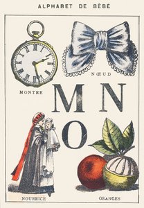 M N O: horloge, knoop, verpleegster, sinaasappels