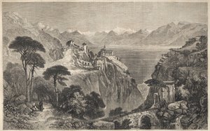 Madonna del Sasso, Zwitserland - Het klooster van Onze-Lieve-Vrouw van Sasso - nabij Locarno aan het Lago Maggiore - Kanton Ticino in Zwitserland - 1861. door Unknown artist