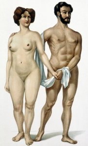 Man en vrouw - boek over geneeskunde, eind 19e eeuw