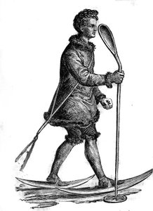 Man in traditionele Khanty-kleding (Khante of Ostiak) op jacht naar hermelijn. De Khanty zijn een Fins-Oegrisch volk dat in West-Siberië leeft door Unknown artist