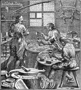 Fabricage van naaien in de 18e eeuw