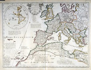 Kaart van Europa. Begin 17e eeuw. door Unknown artist