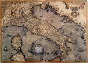 Kaart van Italië door Unknown artist