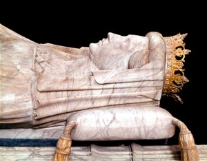 Margaretha I van Denemarken - Liggende koningin Margarita Iere van Denemarken (1353-1412). Koor van de Kathedraal van Roskilde, Denemarken