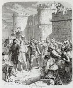Martelaarschap van Sint Symphorien - in Histoire des popes, door Maurice Lachatre door Unknown artist