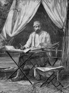 Mehmet Emin pasha. (Eduard Schnitzer) Duitse ontdekkingsreiziger (1840-1892). Gravure uit 1893