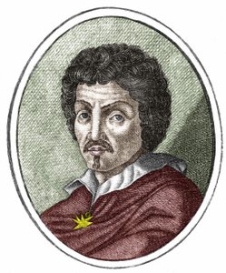 Michelangelo Merisi genaamd il Caravaggio of Caravaggio (1569 - 1609), gravure 17e eeuw door Unknown artist