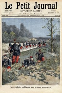 Militaire fietsers bij de grote manoeuvres door Unknown artist