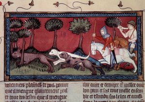 Miniatuur vossenjacht uit manuscript fr. 1297 