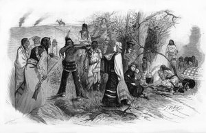 Miss Josephine Meeker, gevangengenomen met haar moeder door de Amerikaanse Indianenopstanden in 1880