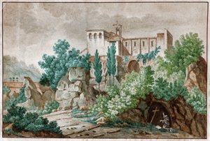 Klooster in Italië. (aquarel, circa 1850)