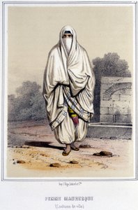 Moorse vrouw in stadskostuum in Algiers tijdens de tweede helft van de 19e eeuw door Unknown artist