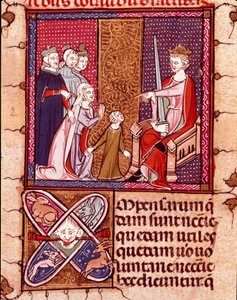 Moeder en kind verschijnen voor een koning, vertegenwoordiger van Justitie door Unknown artist