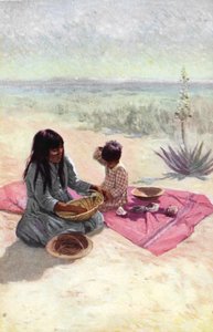 Inheemse Amerikaanse vrouw van de Pima-stam, Arizona door Unknown artist