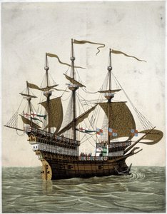 Schip van Hendrik VIII (1520) van Engeland - volgens J. Holbein