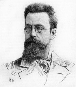 Nikolai Rimski-Korsakov (1844-1908), Russische componist. Gravure uit 1889.