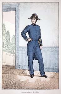 Vredesofficier (1841-1848). Kleurgravure, ter illustratie van het boek Histoire du corps des gardiens de la paix, gepubliceerd onder auspiciën van Louis Lepine (1846-1933) prefect van politie van de Seine, door Alfred Rey (1864-?) en Louis Feron (1862-?). door Unknown artist