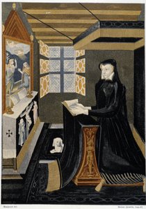 Oratorium van Koningin Catharina de Medici (Caterina de Medici) (Koningin in gebed) - gebaseerd op 16e-eeuws email, Cluny Museum door Unknown artist