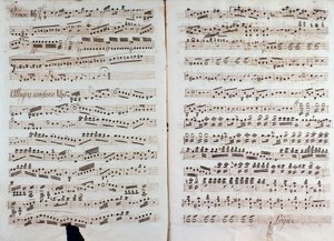 Pagina van de muzikale partituur van "Grote symfonie" door Christian Cannabich