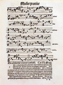Pagina over muziektheorie uit Margarita philosophica door Unknown artist