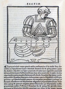 Pagina uit Musica Theorica door Ludovico Foliani (gravure)