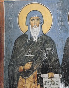 Schilderijen van St. Antonius, Panagia Ties Asinou Kerk, Nikitart, Cyprus door Unknown artist