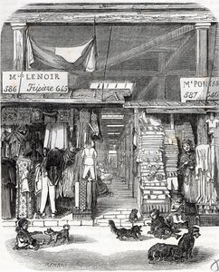 Parijs 3e arrondissement - Carre de Flore: linnen in de Carreau du Temple in de 19e eeuw - Gravure in Tableau-de-Paris door Edmond Texier