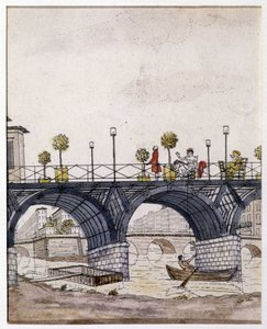 Parijs: De Pont des Arts, in de 19e eeuw door Unknown artist