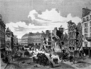 Parijs, sloop rue de la Paix voor de opening van de rue de Reaumur. 1868. Gravure uit de 19e eeuw.