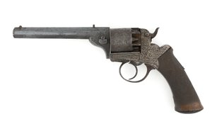 Percussie zijhamer revolver, mogelijk .38 inch kaliber, ca. 1860s