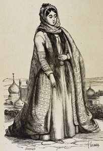 Perzië (19e eeuw). Maatschappij. Perzische vrouw. Gravure door Unknown artist