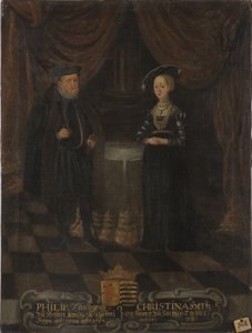 Portret van Filips I van Hessen en Christine van Saksen